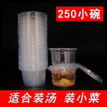 Disposable soup cup 250ml with lid leak-proof seal sauce cup plastic packing box take-out commercial small Bowl soup box