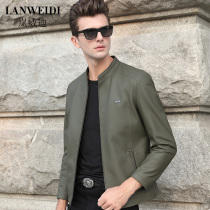  2020 new matte stand-up collar short haining leather leather jacket men sheepskin jacket mens fashion thin jacket