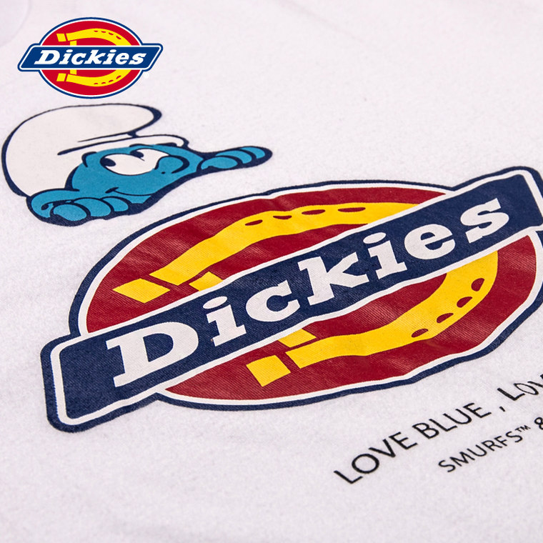 Dickies2015夏季新品 蓝精灵印花短袖T恤男 磨毛面料潮152M30EC22