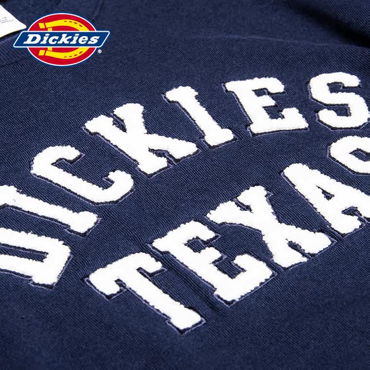 Dickies15秋季新款女装 圆领套头 涤棉抓绒印花卫衣