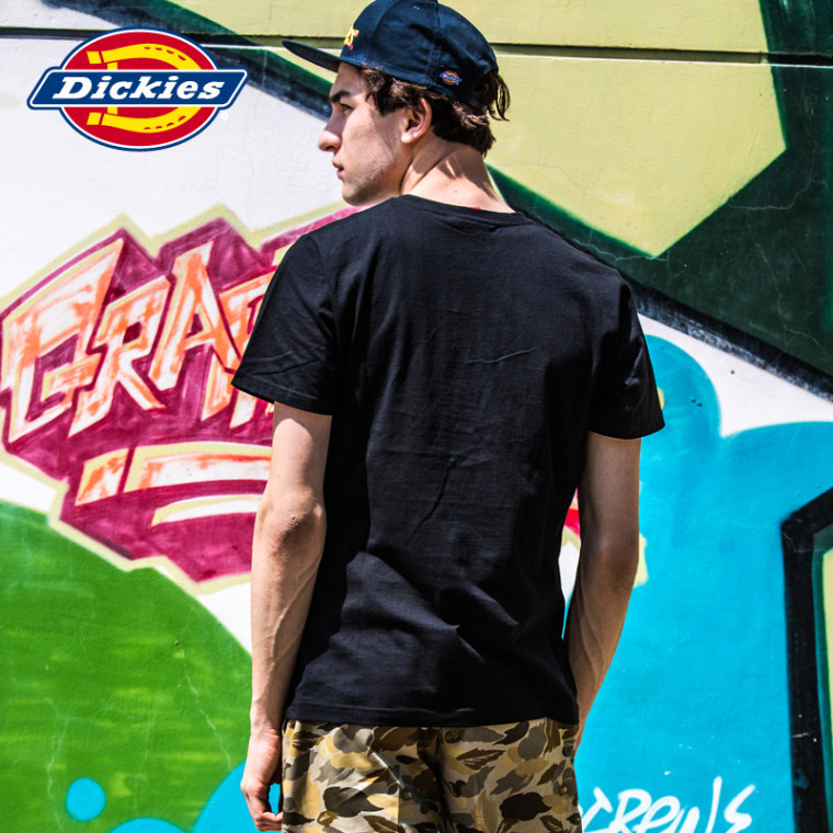 Dickies2015新款修身夏 男士短袖T恤 纯棉印花TEE 白 152M30EC04