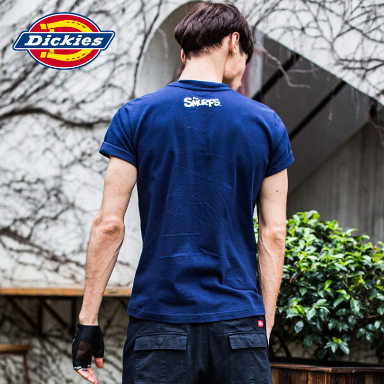 Dickies2015夏装 蓝精灵印花全棉男士短袖T恤 休闲圆领152M30EC24