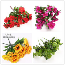Simulation flowers Yingshan red rhododendron false green plant flowers and plants partition Flower Groove decoration flower art fence school flowers