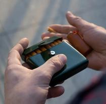 Italian hand for IL BUSSETTO cow leather buckle Cigarette Ornament Box CARD SHEET BOX