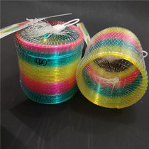 Sequin stretch pull ring rainbow ring toys children adult oversized nostalgic toys colorful stacked plastic