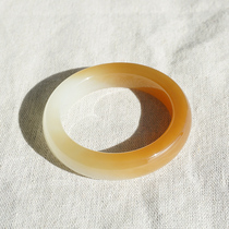 Ming Zhen Jewelry 56mm Xinjiang Hetian Jade and minced sugar white mutton fat white jade bracelet knot appreciation