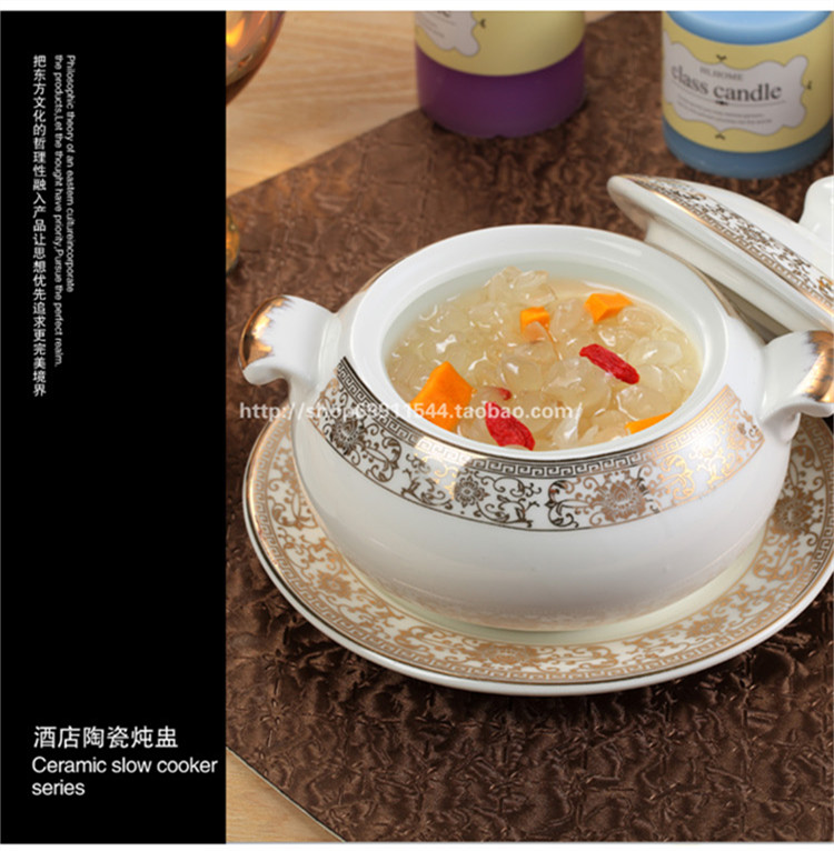 80元】雪蛤陶瓷燕窝餐厅鲍鱼海参热销新款炖盅美食酒店炖盅佛跳杂志鱼翅排行榜2015图片