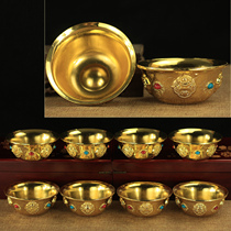 Buddhist supplies Tibetan eight auspicious Cups seven water supply bowls water cups eight cups Cup texture clear diameter 10cm