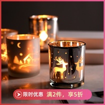 Slight blemish) creative personality Christmas decoration glass ornaments aromatherapy candle Cup Nordic romantic props