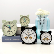 Hantime cute metal night alarm clock bedroom students use silent watch table children girl clock HA 14