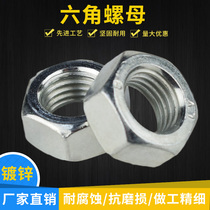 Galvanized Hex nut Screw Nut M3M4M5M6M8M10M12M14M16M18M20M22M24