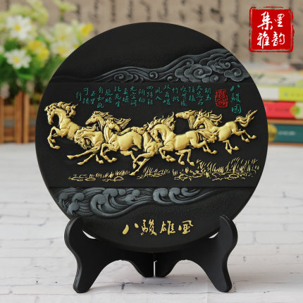 办公室桌工艺品八骏雄风马到成功骏马摆件商务礼品家居装饰品摆设