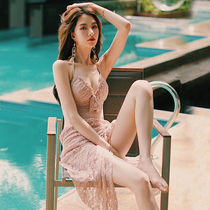 New swimsuit female retro sexy one-piece swimsuit high waist slim slim gathered resort spa bathing suit