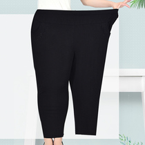 200 Jin Fat Plus Size Summer Fat Mother Women Pants Older Granny Thin Elasticity High Waist Elastic Pants