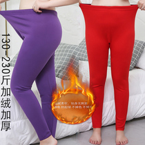 Winter New Products 200kg large size middle-aged and elderly plus velvet warm pants fat mother Grandma high waist thick bottoming womens pants