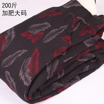 200 Jin plus fat size winter thick warm camel wool cotton pants middle aged and old fat mother Grandma high waist knee pants