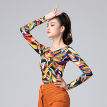 Latin dance Jacket Womens practice clothes adult autumn and winter fashion new dance clothes long sleeve national standard dance modern dance clothes