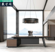 Guangdong Bosses Table Presidents Table Light Extravaganza of Modern Big Bandstand High-end Atmosphere Chairmans Desk 2 8 m