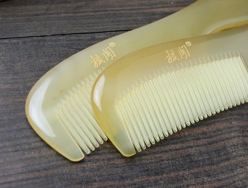 梳阁正品 天然白角牛角梳子 头发黑润亮多 节日礼物 女友免费刻字我要