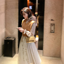 MUKOK Net Yarn Half Body Dress Woman Spring 2020 New Medium Length Style 100 Hitch Slim White Super Fairy Plexu Dress