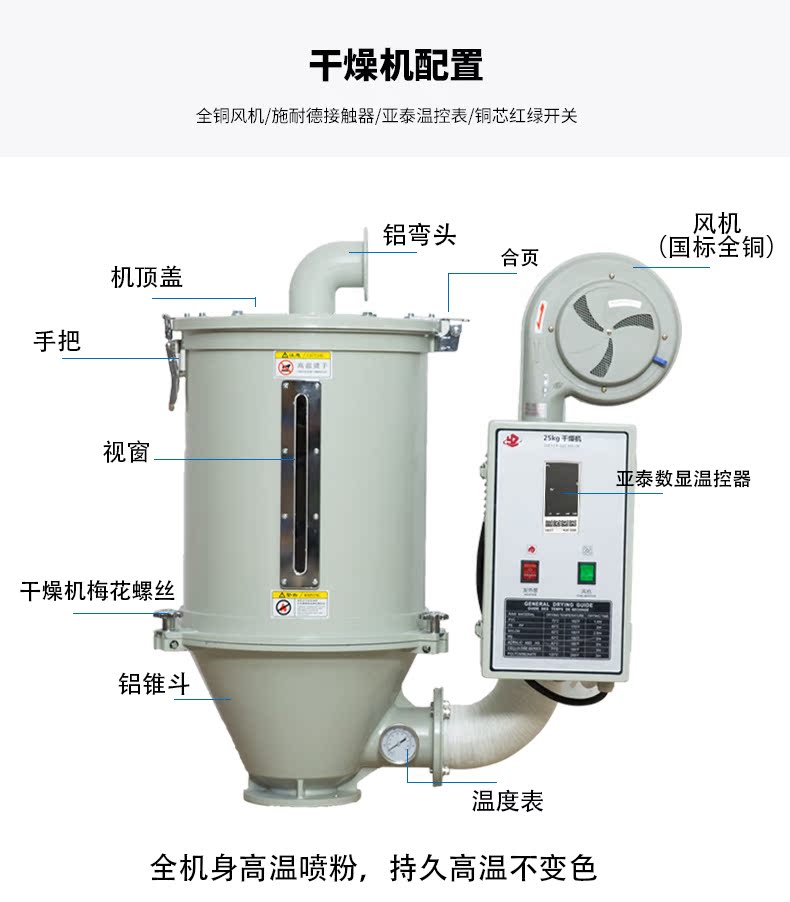 塑料干燥机 塑胶烘干机 注塑机 烤料桶料斗 烘干料斗 塑料烘料机_双氙