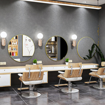 Net Red Hairdressingshop Led mirror with lamp wall-mounted hair salon special beauty hair perching cut hair-cut single-sided mirror table hanging wall