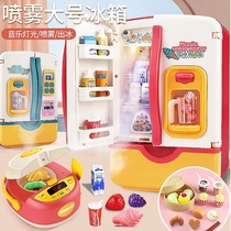 Childrens home kitchen set combination large simulation refrigerator Girls toy girls 3-6 years old 5 puzzle gifts