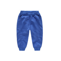 Childrens solid color sweatpants Men and women cotton royal blue school uniform thin trousers Kindergarten students single pants 2356 years old