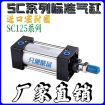 Large standard cylinder large bore pneumatic SC125X100X200X300X400X500S rod cylinder fittings