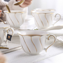 Ceramic simple home cup Household set Living room creative tea cup Coffee cup Tea cup Flower tea cup send spoon