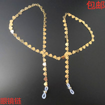 Fashion Bar glasses chain peach heart decorated metal peach glasses hanging rope anti-slip glasses chain glasses accessories