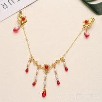 Gold hair accessories beautiful forehead cute eyebrow headdress high-end Hanfu with accessories