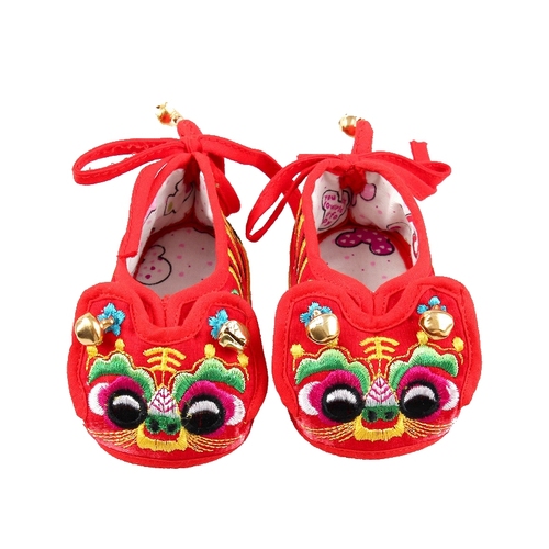 Tiger head shoes baby hundred days old soft sole shoes baby tiger head cloth shoes pure hand made pure cotton embroidery breathable 