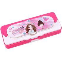 Cartoon pen box Korea cute simple men and women elementary and middle school student calculator plastic pencil case pencil case multi-function
