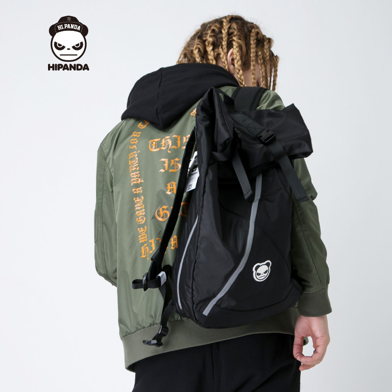 hipanda 你好熊猫 设计潮牌 新品 运动纯色双肩包