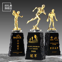 Crystal trophy customization Small golden man Basketball football game trophy Sports games runner champion trophy production