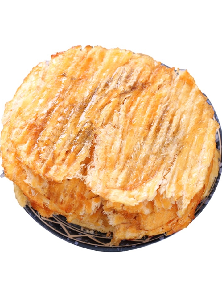 鱼片干烤鱼片鳕鱼圆片零食
