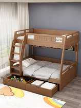 Nordic bunk bed Two-layer childrens bed Bunk bed Large child mother bed High box double bunk bed Double solid wood bed