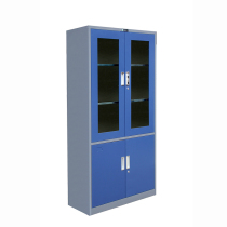 Office furniture office tin cabinet filing cabinet blue thick iron cabinet glass door file cabinet
