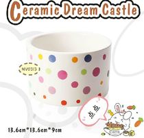 Large - point pattern porcelain porcelain pot cat Rabbit pot - proof food porcelain bowl