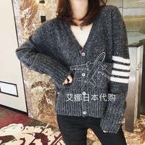 Aina Ridai Thom Thorne sweater four-bar cardigan four-button wool sweater mens and womens coat