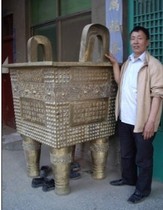 Antique bronze animal animal face milk nail pattern Fangding business gifts high 172cm ornaments