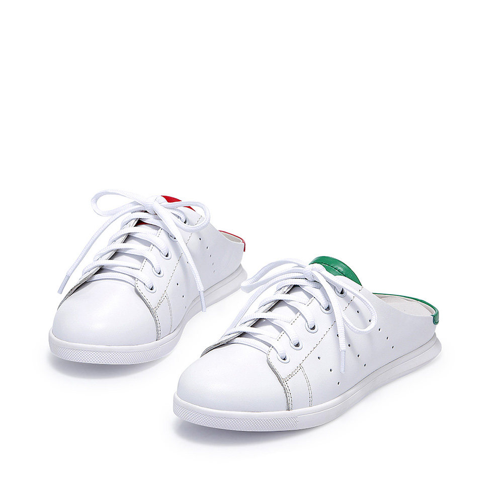 harson 哈森 hm72406 女士系带休闲拼色小白鞋