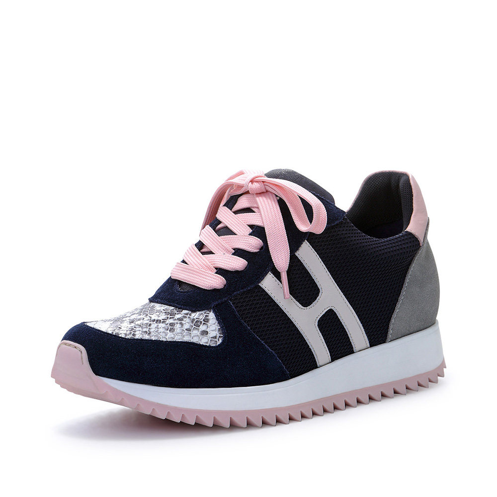 harson 哈森 hl62439 女士休闲拼色平跟运动鞋