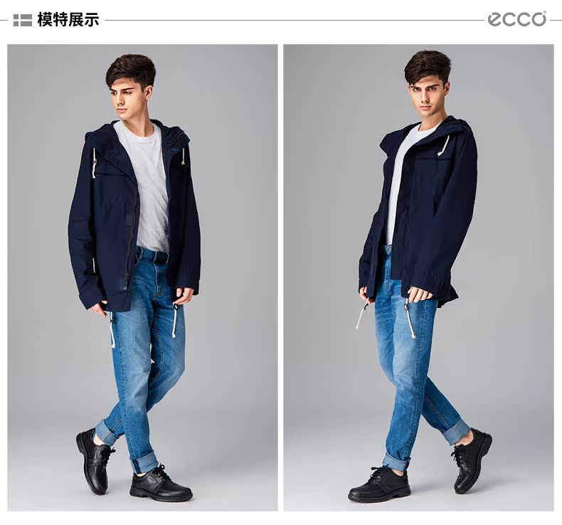 ecco爱步男士休闲皮鞋 舒适透气防滑步行男鞋 融合系列500104_7折现价