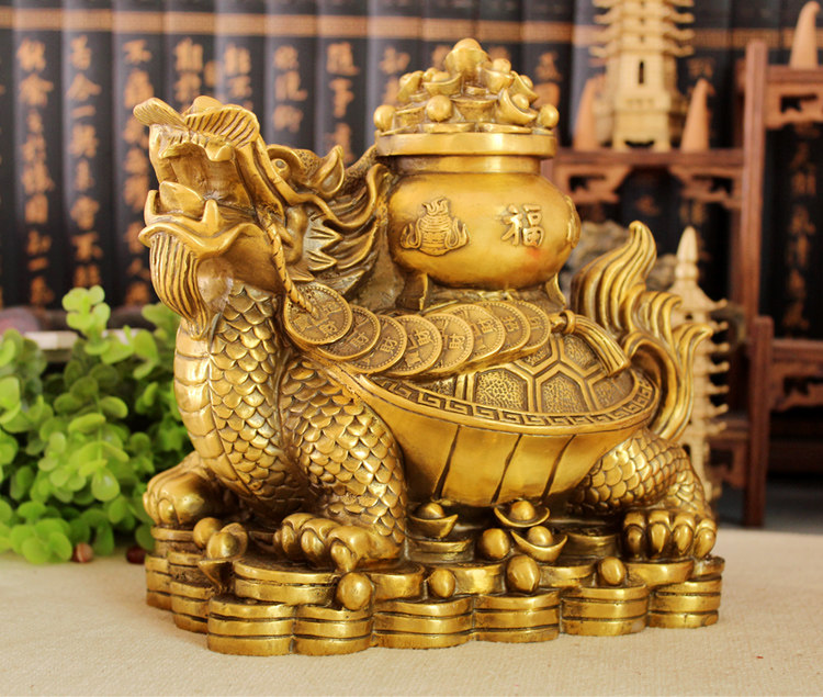 厂家批发开光纯铜龙龟聚宝盆风水摆件镇宅招财化煞家居吉祥物摆设