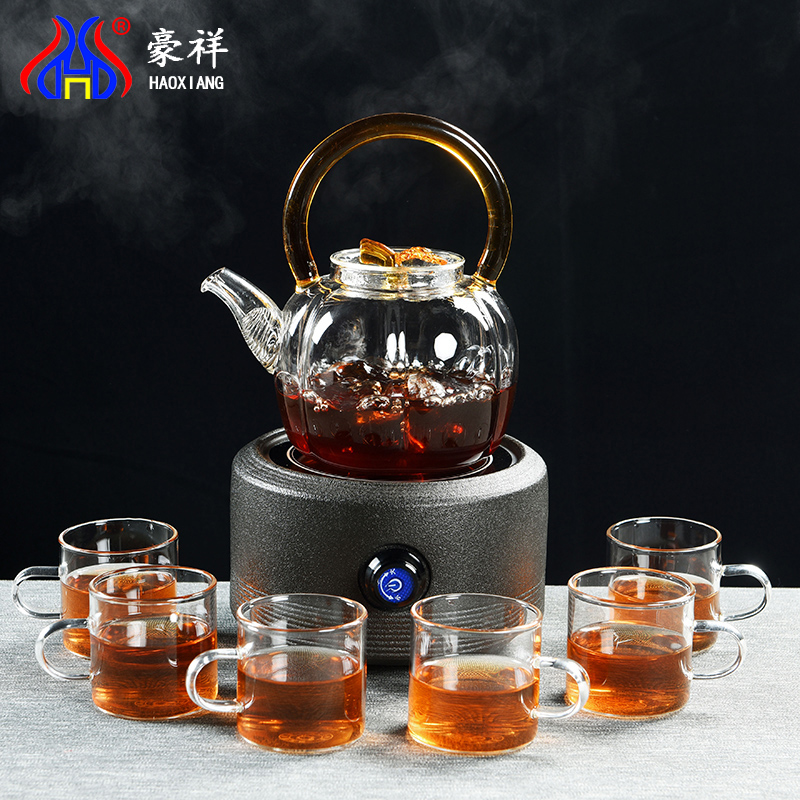 Howe auspicious glass boiled tea ware ceramic company - thermal TaoLu, black and white pu 'er tea boiling tea stove tea suit household the teapot