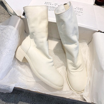 guidi back zippered booties vintage old 788 English style short Tube ghost Emperor boots white inverted boots Martin boots