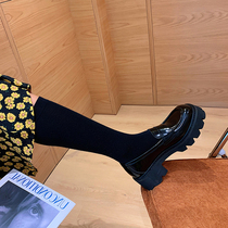 2021 New Mary Jane thick bottom shoes womens coarse heel soft bottom retro small leather shoes Joker muffin doll Big Head shoes