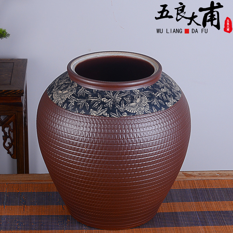 Jingdezhen ceramic barrel of flour bucket home 20 jins 50 kg 100 jins with cover insect - resistant moisture storage m as cans